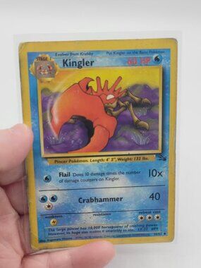 1999 Pokémon TCG Kingler Fossil 38/62 Unlimited Uncommon HP